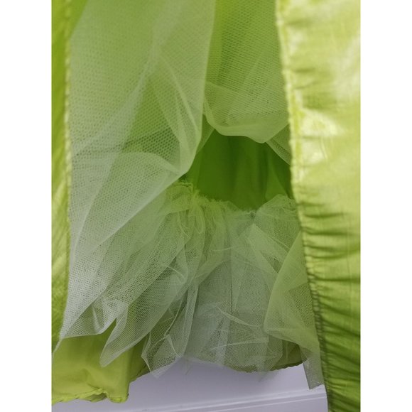 flirt by Maggie Sottero Sz. O Full Maxi Strapless Ruched Shimmer Key Lime Dress - Picture 3 of 12